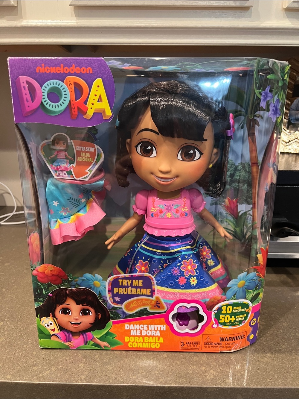 Nickelodeon Dora Doll in Pink Top & Blue Floral Skirt